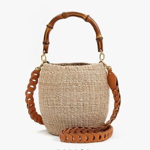 Clare V Pot de Miel bag with bamboo handle NWT